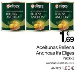 Supermercados El Jamón Eliges aceitunas rellena anchoas oferta