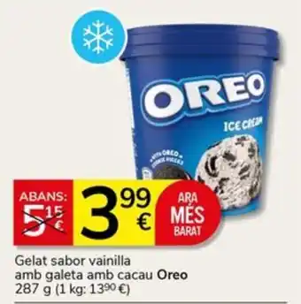 Oreo gelat sabor vainilla amb galeta amb cacau