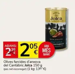 Supermercados Charter Jolca olives farcides d'anxova del Cantàbric oferta