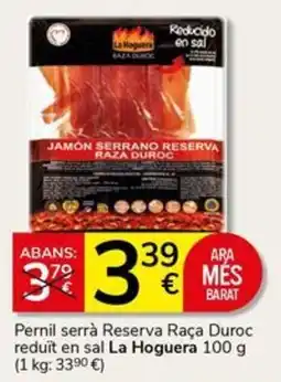Supermercados Charter La Hoguera jamón serrano reserva raça duroc oferta