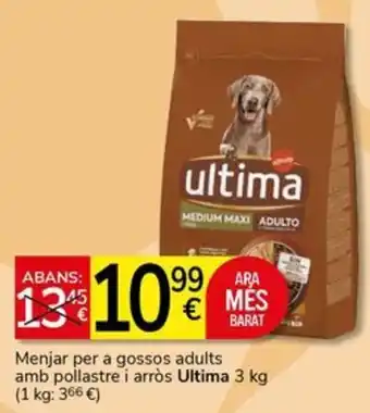 Ultima menjar per a gossos adults amb pollastre i arròs