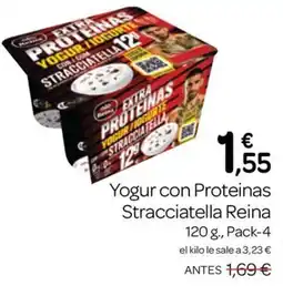 Supermercados El Jamón Reina Yogur con Proteinas Stracciatella oferta