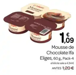 Supermercados El Jamón Eliges mousse de chocolate oferta