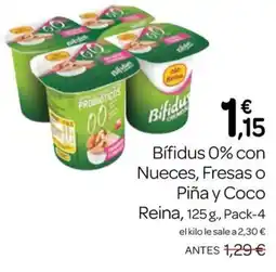 Supermercados El Jamón Bifidus 0% con Nueces, Fresas o Piña y Coco oferta