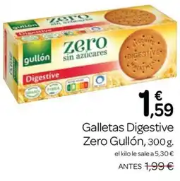 Supermercados El Jamón Galletas Digestive Zero Gullón oferta