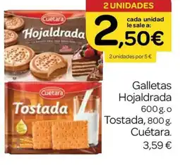 Supermercados El Jamón Cuétara galletas hojaldrada tostada oferta