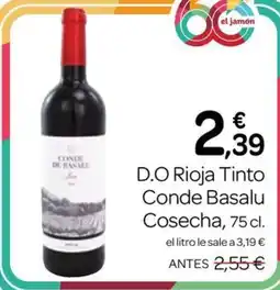 Supermercados El Jamón Conde Basalu Rioja Tinto oferta