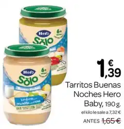 Supermercados El Jamón Hero Tarritos Buenas Noches Baby oferta