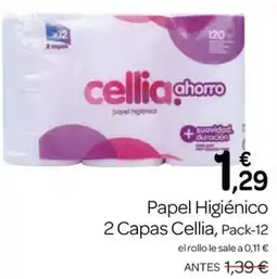 Supermercados El Jamón Cellia ahorro papel higiénico oferta