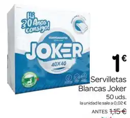 Supermercados El Jamón Servilletas Blancas Joker oferta