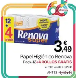 Supermercados El Jamón Renova super papel higiénico oferta