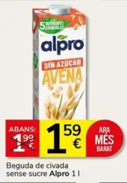 Supermercados Charter Alpro beguda de civada sense sucre oferta