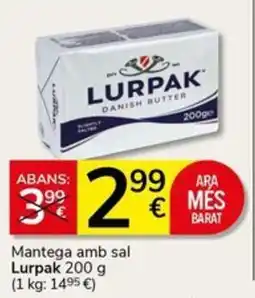 Supermercados Charter Lurpak mantega amb sal oferta