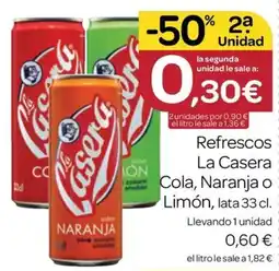 Supermercados El Jamón La Casera Cola, Naranja o Limón oferta
