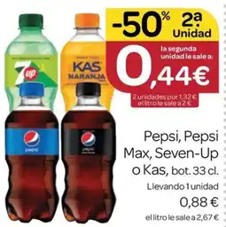 Supermercados El Jamón Pepsi, Pepsi Max, Seven-Up o Kas oferta