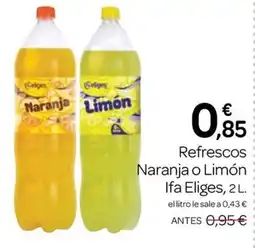 Supermercados El Jamón Ifa Eliges refrescos naranja o limon oferta