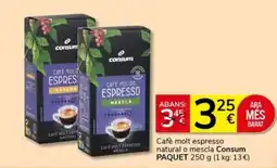 Supermercados Charter Consum café molt espresso natural o mescla oferta