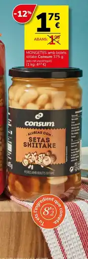 Supermercados Charter Consum alubias con setas shiitake oferta