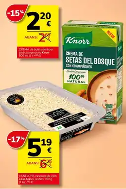 Supermercados Charter Knorr crema de setas del bosque con champiñones oferta