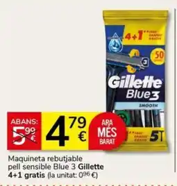 Supermercados Charter Gillette maquineta rebutjable pell sensible Blue 3 oferta