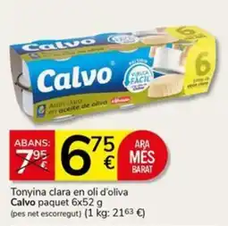 Supermercados Charter Calvo tonyina clara en oli d'oliva oferta