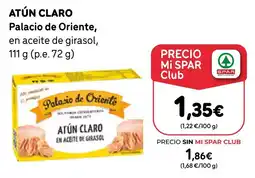 SPAR Gran Canaria Palacio de Oriente atún claro en aceite de girasol oferta