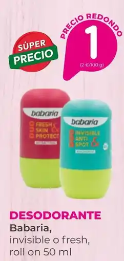 SPAR Gran Canaria Babaria desodorante invisible o fresh oferta