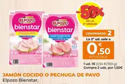 SPAR Gran Canaria Elpozo Bienstar jamón cocido o pechuga de pavo oferta