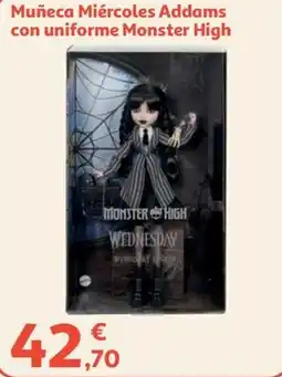 Alcampo Monster High Muñeca Miércoles Addams con uniforme Monster High oferta