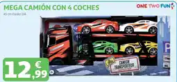 Alcampo One Two Fun mega camión con 4 coches oferta