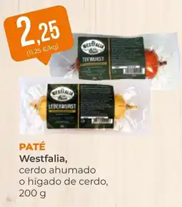 SPAR Gran Canaria Westfalia paté cerdo ahumado o hígado de cerdo oferta