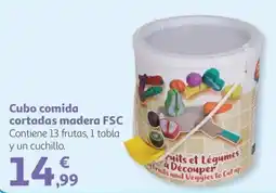 Alcampo Cubo comida cortadas madera FSC oferta
