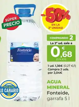 SPAR Gran Canaria Fonteide agua mineral oferta