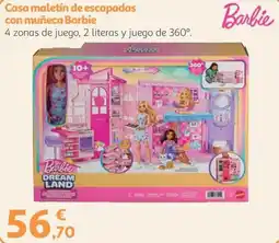 Alcampo Barbie casa maletín de escapadas con muñeca Barbie oferta