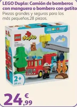 Alcampo lego duplo camión de bomberos con manguera o bombero con gatito oferta