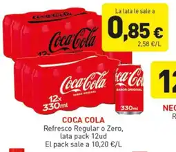 Hiperber Coca Cola Refresco Regular o Zero oferta