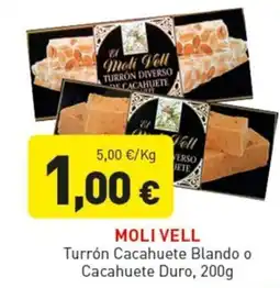 Hiperber Moli Vell Turrón Cacahuete Blando o Cacahuete Duro oferta
