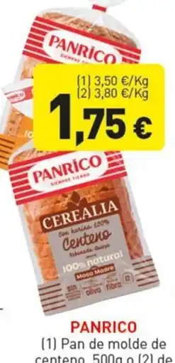 Hiperber Panrico pan de molde de centeno oferta
