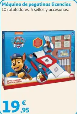 Alcampo Paw Patrol Máquina de pegatinas licencias oferta