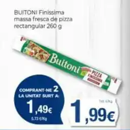 Supermercats Jespac Buitoni massa fresca de pizza rectangular oferta