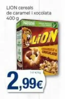 Supermercats Jespac Lion cereals de caramel i xocolata oferta