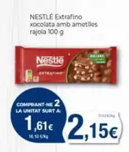 Supermercats Jespac Nestlé Extrafino xocolata amb ametlles rajola oferta