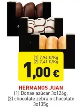 Hiperber Hermanos Juan donas azúcar chocolate zebra oferta