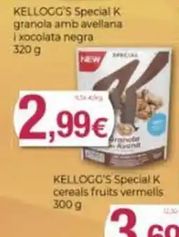 Supermercats Jespac Kellogg's special k granola amb avellana i xocolata negra oferta