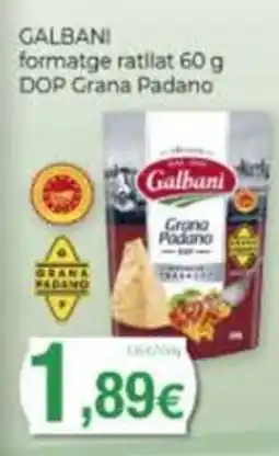 Supermercats Jespac Galbani formatge ratllat oferta