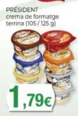 Supermercats Jespac President crema de formatge terrina oferta
