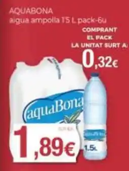 Supermercats Jespac Aquabona aigua ampolla oferta