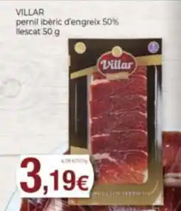 Supermercats Jespac Villar pernil ibéric d'engreix 50% oferta