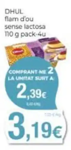 Supermercats Jespac Dhul flam d'ou sense lactosa oferta