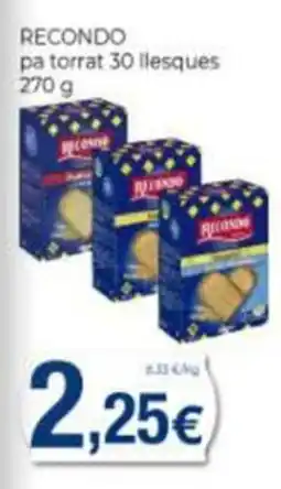 Supermercats Jespac recondo pa torrat 30 ilesques oferta